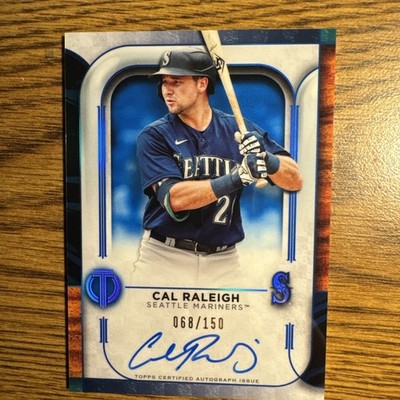 2022 Topps Tribute Cal Raleigh BLUE Rookie Auto /150 #TA-CR. Clean Card