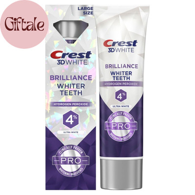 3D White Brilliance Pro Ultra White Teeth Whitening Toothpaste, 3.8 Oz, Anticavi