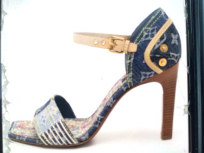 Louis Vuitton Blue Monogram Denim & Leather Studded Ankle