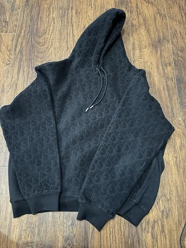 Dior Oblique Black Towel Terry Hoodie Size XXL - product listing photo