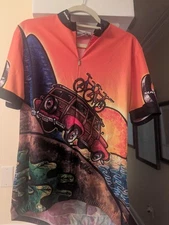 Sugoi Woody Wagon Large Cycling Jersey Short Sleeved Half Zipper New With Tags