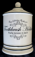 Toulouse Bath Collection Bain Ceramic Toothbrush Holder W/Drain 3 5/8" D