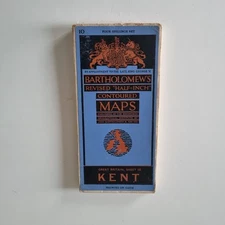 Bartholomew Half Inch Contoured Map Kent Great Britain Sheet 10 Cloth Map