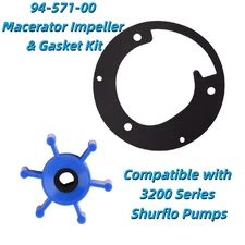 Impeller &Gasket Kit Fits 3200 Series Shurflo Pumps Macerator Replaces 94-571-00