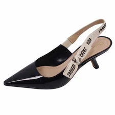 Christian Dior PUMPS Back Strap JADIOR Enamel Leather 36.5 (23.5cm) Used MOLO-0