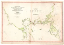 1850 Ringgold Hand-Colored Nautical Chart of San Francisco Bay and Environs