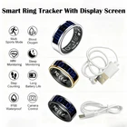 Smart Health Ring With LED Display Screen Heart Rate Sleeping Tracker Fitness