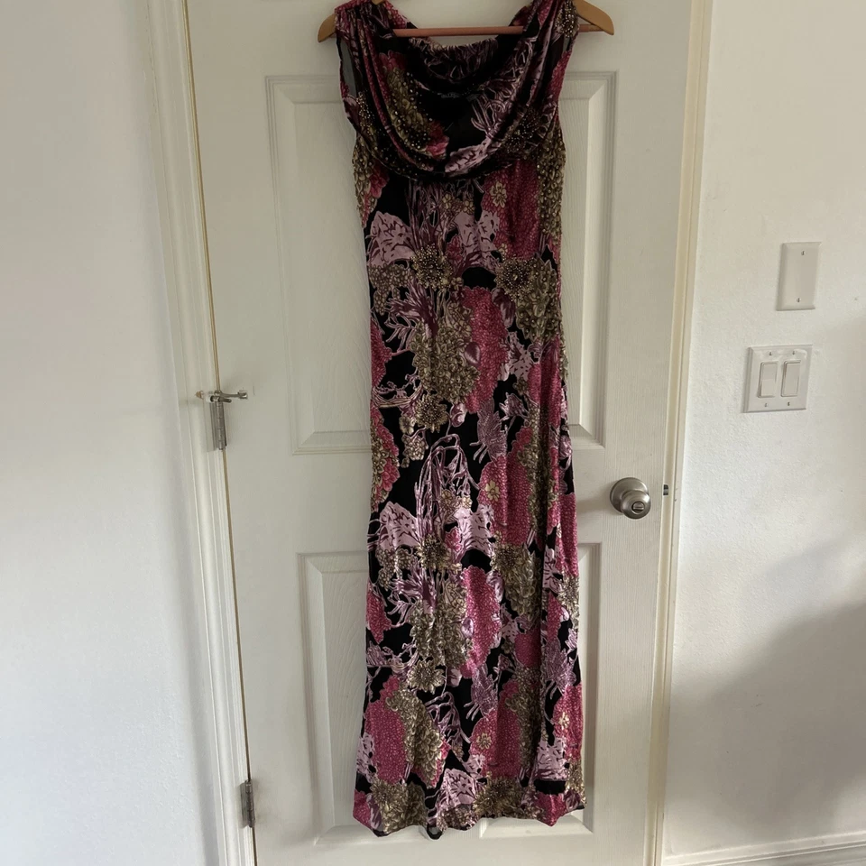 J Peterman бархата 1930 стиль вечернее платье платье маленький Индии ар-деко капот шеи - Изображение 2 из 4