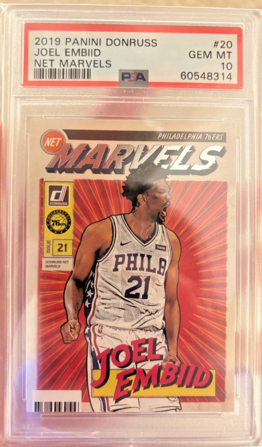 2019 Panini Donruss Net Marvels Joel Embiid #20 PSA 10 GEM MINT 76ers 🔥