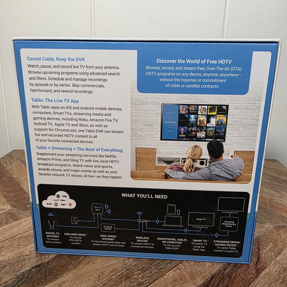 NEW Tablo Dual Lite DVR Over Air Wi-Fi Digital Video Recorder TDNS2B 02 CN - Image 3 of 4