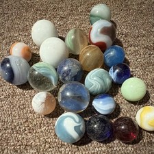 Mixed Lot Assorted Glass Toy marbles. Bigger sizes. Not the standard marble size