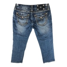 Miss Me Womens Jeans Signature Cuffed Capri Embellished Embroidered 27