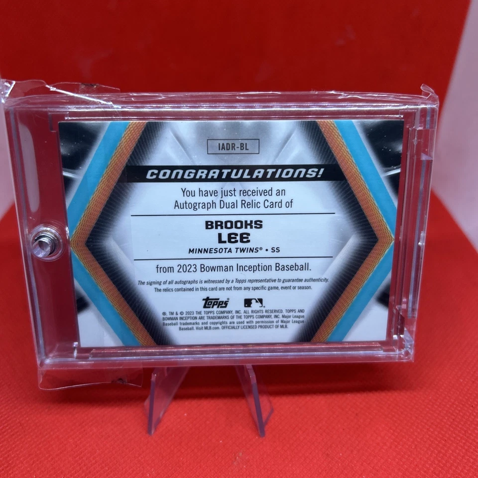2023 Bowman Inception Dual Patch Auto Gold Foil /50 Brooks Lee #IADR-BL Twins - Image 2 of 2