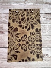 Verona Damask Taupe 6x10 Genuine Leather Sample Sheet