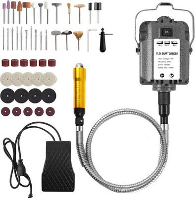 1200W 30000RPM Rotary Tool Flex Shaft Grinder Foot Pedal