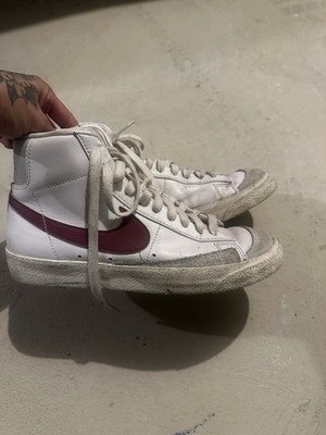 Nike Blazer Mid White Red High Top Leather Sneakers Basketball Casual