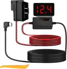 Dash Cam Hardwire Kit USB C to OBD 10.9ft 3.2m Type-C 12V-24V to 5V/3A 90 Degree