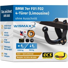 ANHÄNGERKUPPLUNG starr für BMW 7er F01 F02 14-15 +7polig E-Satz ABE