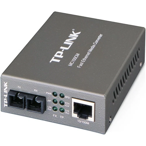 TP-Link MC100CM 10/100Mbps Fast Ethernet Fiber Optic Multi-Mode Media Converter