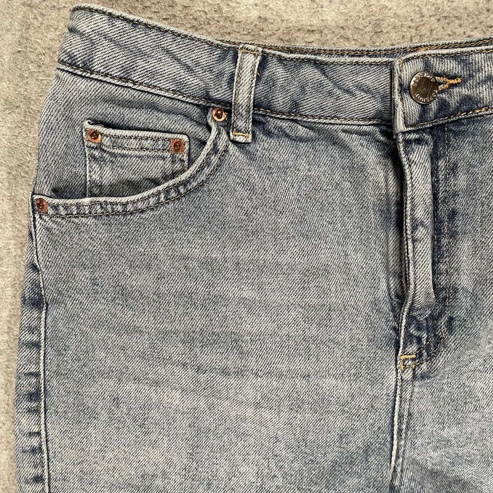 TopShop Moto Mom Pantalones Cortos Cintura Alta Corte Denim Azul Jean Para Mujer EE. UU. Talla 8 Foto 2 de 4