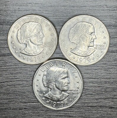 1979 Susan B Anthony Circulating Dollar Coin - X3