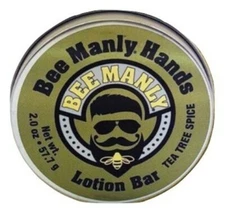 Bee Manly Hands Tea Tree Spice Mens Bee Solid Lotion Bar Dry Skin Honey House