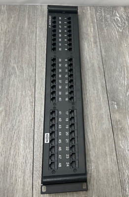 Hubbell HP648U Category 6 Cat6 48-Port Universal Patch Panel, Black