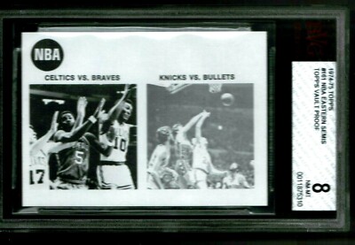 BVG 8 NM-MT 1974 TOPPS VAULT PROOF 1/1 #161 NBA EASTERN SEMIS COLOR SEPARATION