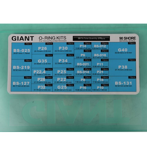 376 PIEZAS Kit de sello de caja de anillo tórico para excavadora Volvo EC140 EC210 EC360 EC460 - Imagen 6 de 7