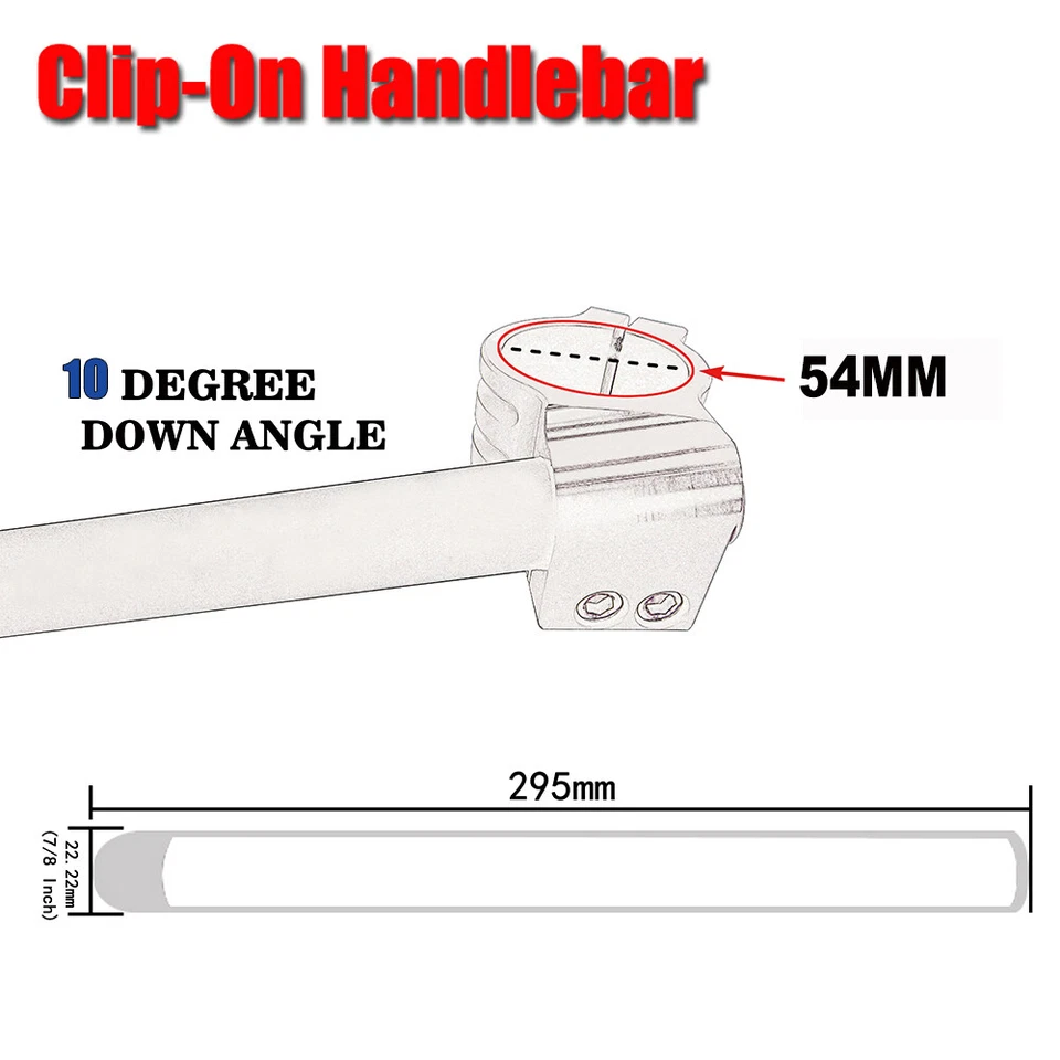 54mm Clip-On Handlebars Aluminium For Buell Lightning X1 S1 Thunderbolt S2 1125R - Image 3 of 3