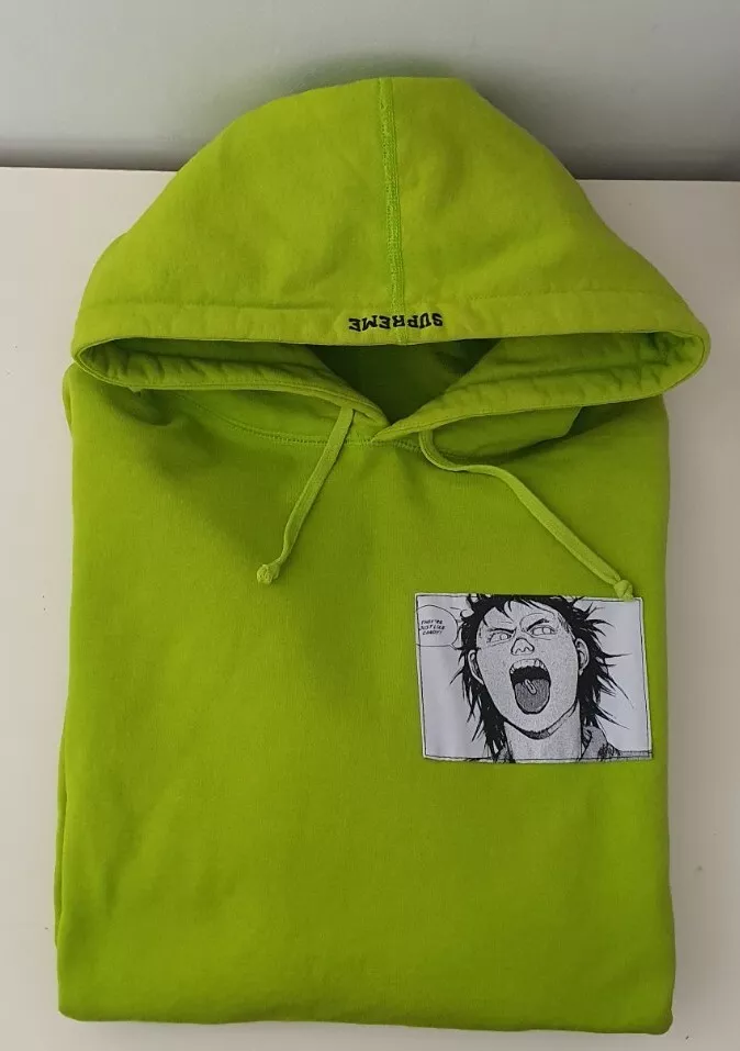 FW17 Supreme x Akira Patches hooded sweatshirt size L large lime