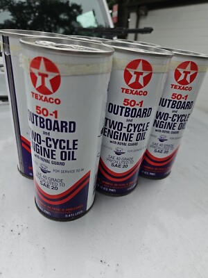 texaco cigarette prices TEXACO Outboard Motor Oil Metal Can SIX PACK NOS SEALED FULL PACK 50-1  RATIO