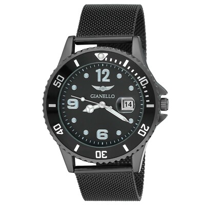 Gianello Men's 43mm Bond Dial Multi Function Mesh Diver Watch - 3 Colors 