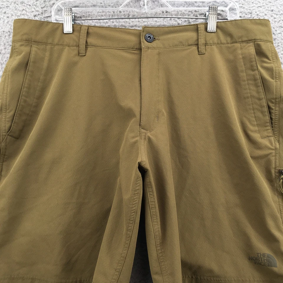 Pantalones Cortos Carga The North Face Para Hombre 38 (Real 39x9) Verde Tiro Alto Cremallera Frontal Plana Foto 2 de 4