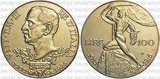 REGNO D'ITALIA  VITTORIO EMANUELE III - 100 LIRE ORO 1925 VETTA D'ITALIA - COPIA