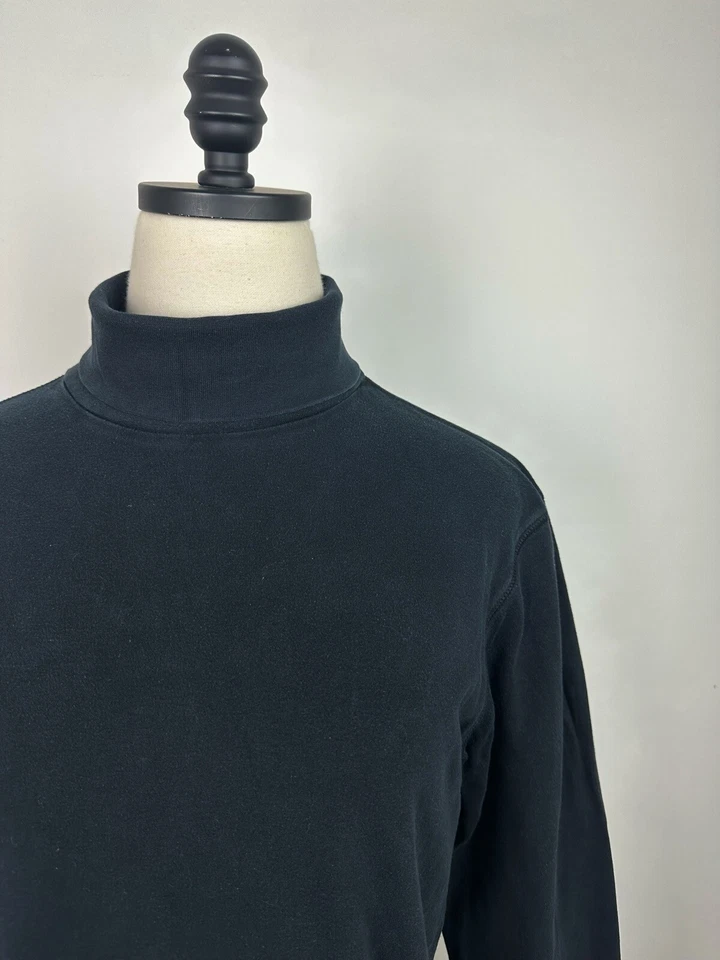 Винтажный 90-х EDDIE BAUER водолазка верхний женщин M / L выцветший черный хлопок минимальный - Изображение 3 из 4