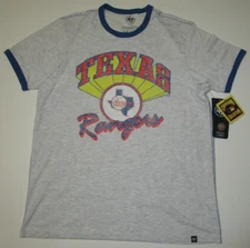 New TEXAS RANGERS '47 Brand MLB Baseball Old School T-Shirt Men L or XL NWT $48