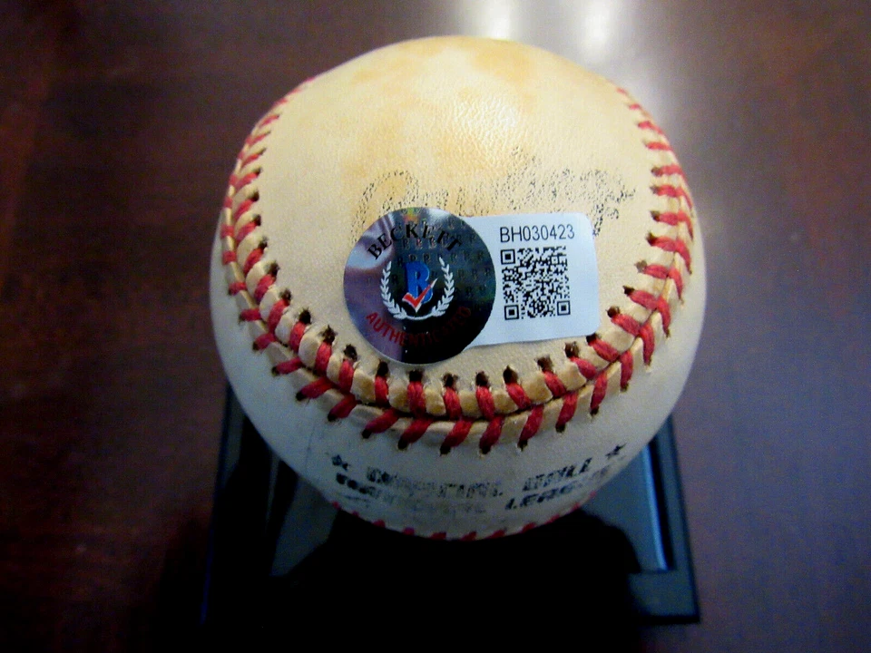 ROD BECK 3 X ALL-STAR ROLAIDS PREMIO FIRMADO JUEGO AUTOMÁTICO USADO SOLO BÉISBOL BECKETT Foto 3 de 3