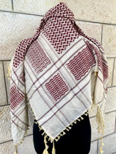 Original Palestinian Keffiyeh Shemagh Arab Hatta 100 Cotton Desert Arafat Scarf