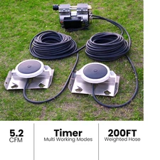 3/4 HP Pond Aerator Lake Pond Aeration Kit 5.2 CFM Pump 2x100' Airline Diffuser