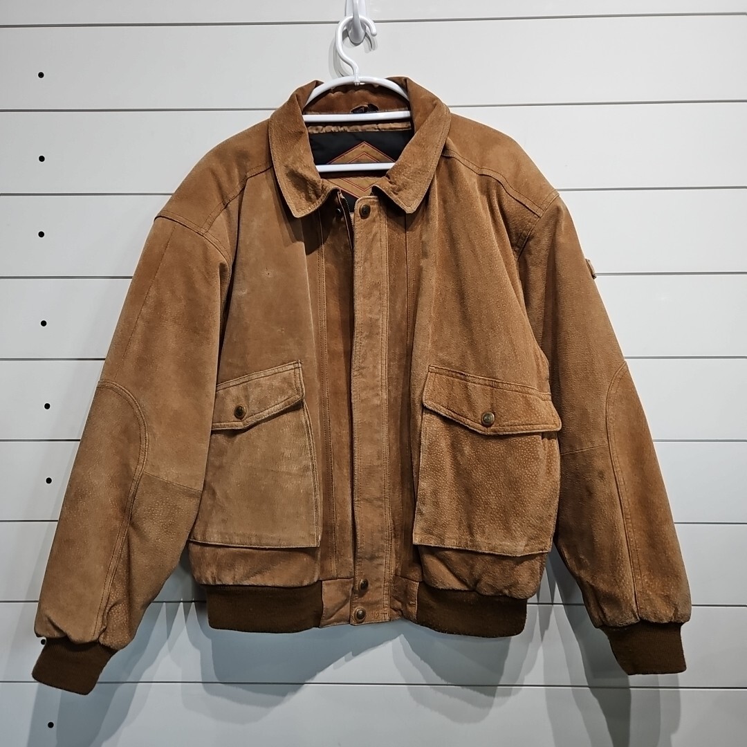 -90's vintage 本革 Flight Jacket S Bomber Vintage 90s Flight Leather Jacket Full Zipper Real Leather