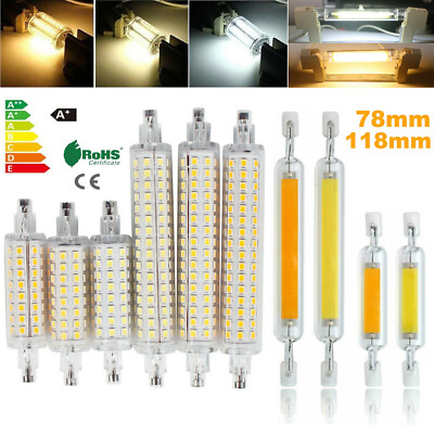 R7s LED COB Light Bulb Dimmable 78mm 118mm 6W 12W Glass Tube Lamp 110V 220V RO