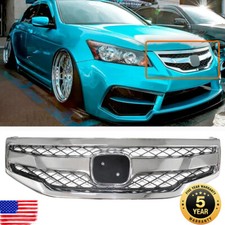 Chrome Front Upper Grill Grille Honeycomb For 2011-2012 Honda Accord Sedan Usa