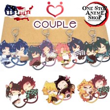 Demon Slayer Couple Acrylic Decal with Carabiner Swivel Ring Keychain Valentine