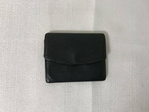 Louis Vuitton Unisex Porta carte di credito Portafoglio nero logo modello  utilizzato Auth s789 | eBay