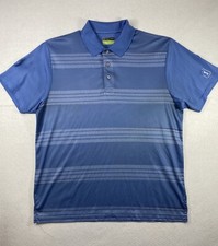 PGA Tour Men's Golf Polo Pro series Athletic fit XL Blue Striped SS Size XL