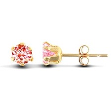 9ct Gold Pink Sapphire Stud Earrings Butterfly Fasteners 3mm Studs SOLID GOLD 9K