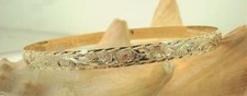 6MM BM 14K YELLOW GOLD CUSTOM-MADE PERSONALIZED HAWAIIAN PRINCESS SCROLLS BANGLE