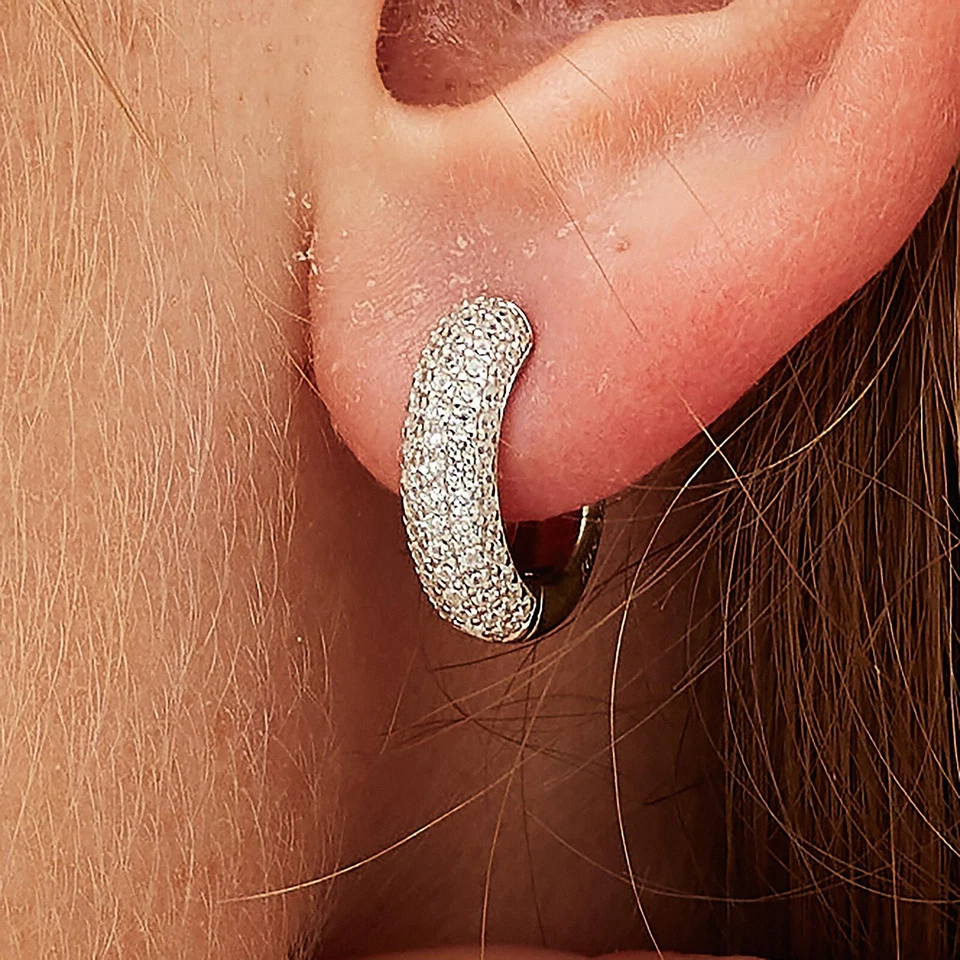 BROSWAY FANCY ORECCHINO A CERCHIO SINGOLO ARGENTO ZIRCONI FIW126 INFINITE WHITE - Immagine 2 di 4