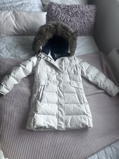 Women's Pyrenex Grenoble Fur Hooded Parka Jacket Coat Colour - Milk